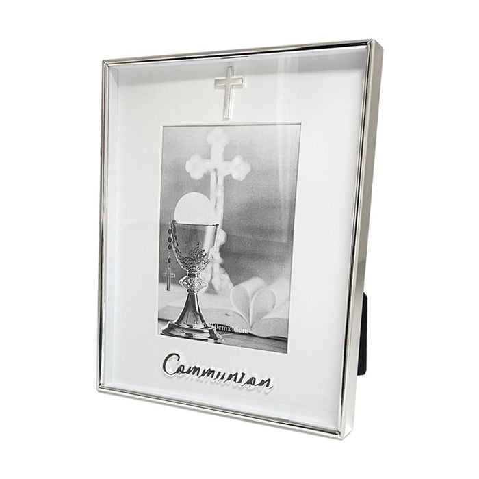 Gibson Gifts Boxed Communion Picture Photo Frame 4x6 White Silver