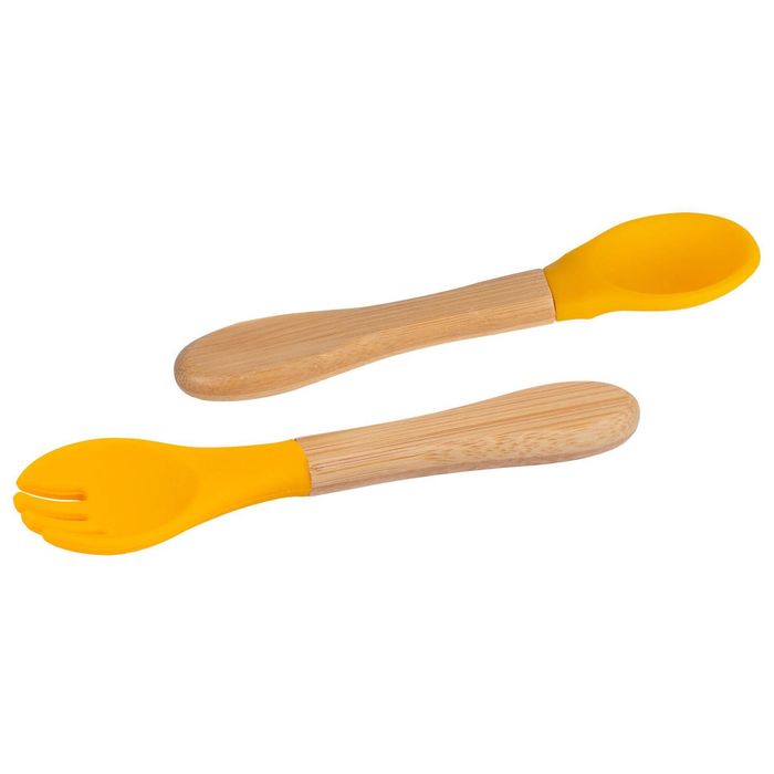 Tiny Dining Bamboo Baby Weaning Fork & Spoon Set