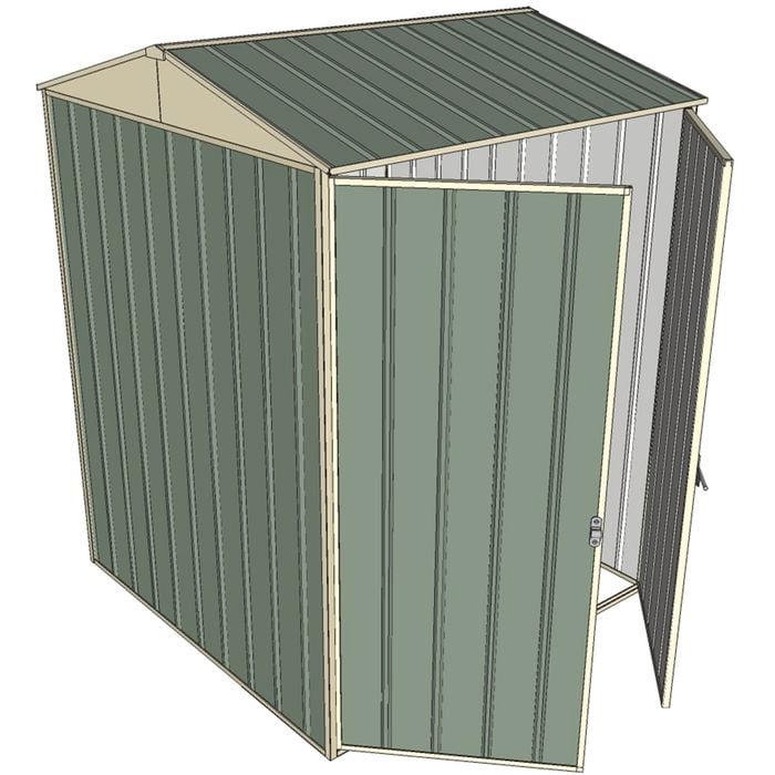 Build-a-Shed 1.5 x 1.5 x 2.3m Gable Shed with Double Hinged Side Doors - Green