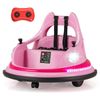 Costway Kids Bumper Car 12V Electric Ride on Toy w/Remote Control Pink