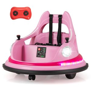 Costway Kids Bumper Car 12V Electric Ride on Toy w/Remote Control Pink