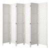 Oikiture 6 Panel Room Divider Screen Privacy Timber White