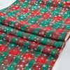 CottonMore Christmas Pattern Dining Table Runner 220x30cm Green