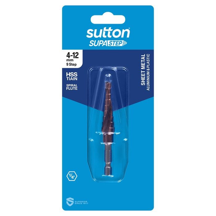 Sutton 4-12mm 9 Step HSS Spiral Flute Supa Step Drill