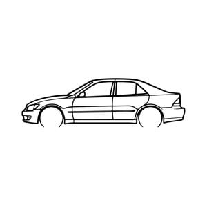 Ignite Laser Lexus 2003 IS300A Silhouette Metal Wall Art Rustic Metal 15.7inch/40cm