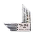Zenith 50mm Zinc Plated Angle Bracket - 12 Pack