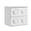 Oikiture Bedside Table 2 Drawers Nightstand White