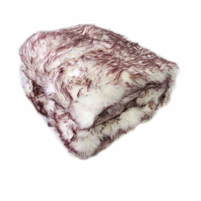 Luxury Faux Fur Animal Throw Rug 127 x 152 cm Red Alaskan Malamute