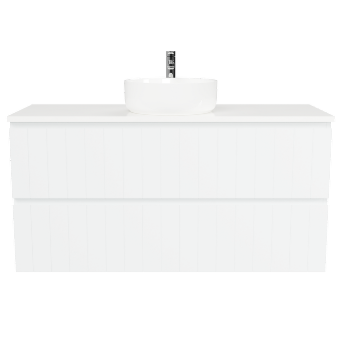 New England Joinery 1200mm Splendor Centre Basin SilkSurface Top Wall Hung Vanity
