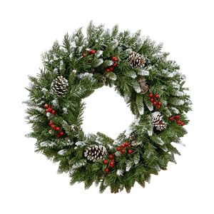 Lifebay Christmas Wreath Red Berries Evergreen Door Decoration