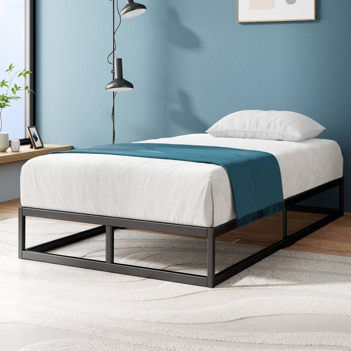 Zinus Single Joseph Bed Frame Metal Bed Platform Base 25cm High Black Bunnings Australia