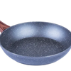 24cm Marble Stone Ceramic Coat PFOA Free Non-Stick Frypan w/ Wooden Look Handle