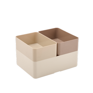 Inabox 3 Piece Medium Netural Stackable Organiser Set