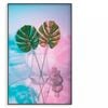 Two Green Leaves in A Clear Vase  Print 100% Australian Made 90x120cm  (Poster)