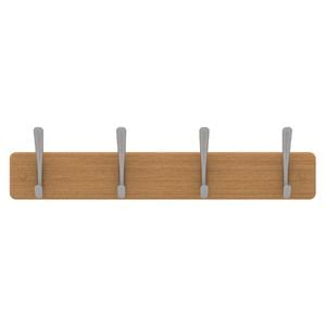 MODE 4 Chrome Hooks on Bamboo Board Hat and Coat Rack