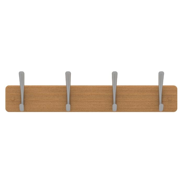 MODE 4 Chrome Hooks on Bamboo Board Hat and Coat Rack
