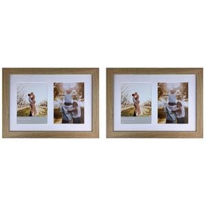 2PK Frankie & Me Wooden Collage 6x8'' Double Picture Frame Home/Office Decor Oak