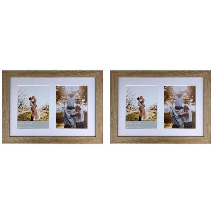 2PK Frankie & Me Wooden Collage 6x8'' Double Picture Frame Home/Office Decor Oak