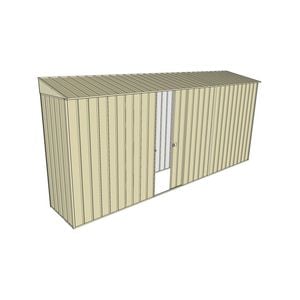 Build-a-Shed 0.8 x 4.5 x 2m Skillion Single Sliding Side Door Shed - Cream