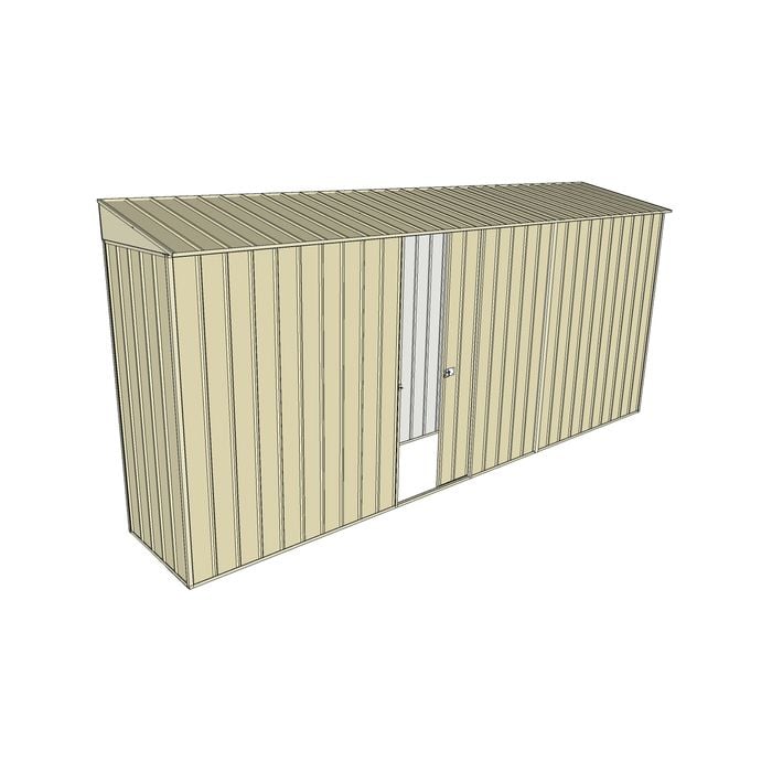 Build-a-Shed 0.8 x 4.5 x 2m Skillion Single Sliding Side Door Shed - Cream