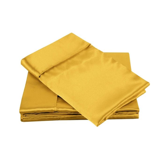Big Sleep 300TC Deluxe Essentials Satin Sheet Set Gold King