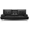 ALFORDSON Sofa Bed 3 Seater Leather Black