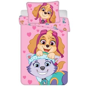 Paw Patrol Girl Friends Pink Kids Cotton Quilt Cover Set Toddler Bed Size