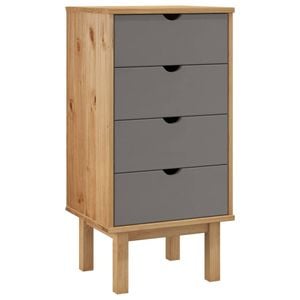 vidaXL Drawer Cabinet Cupboard Hallway OTTA Brown and Grey