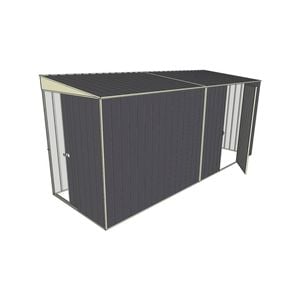 Build-a-Shed 1.5 x 4.5 x 2m Sliding Door Tunnel Shed with Side Door - Grey