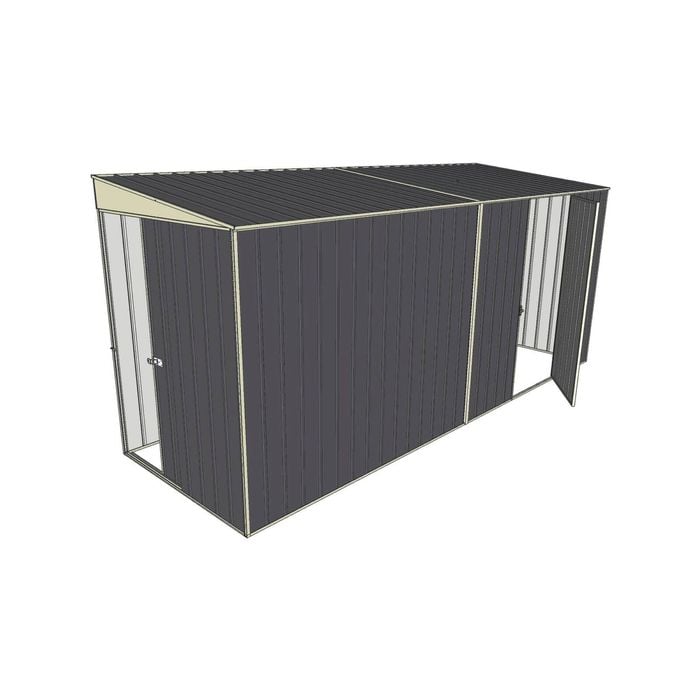Build-a-Shed 1.5 x 4.5 x 2m Sliding Door Tunnel Shed with Side Door - Grey