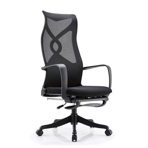 Modern Furniture Murry High Back Office Chair with Retractable Footrest - Black