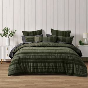 Bianca Avery Super King Polyester/Cotton Quilt Cover Set Green