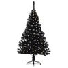 vidaXL Artificial Pre-lit Christmas Tree Black 150 cm PVC
