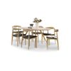 Carol 7 PCE Oval 180cm Dining Set with Natural Ash Wood Elbow Chairs