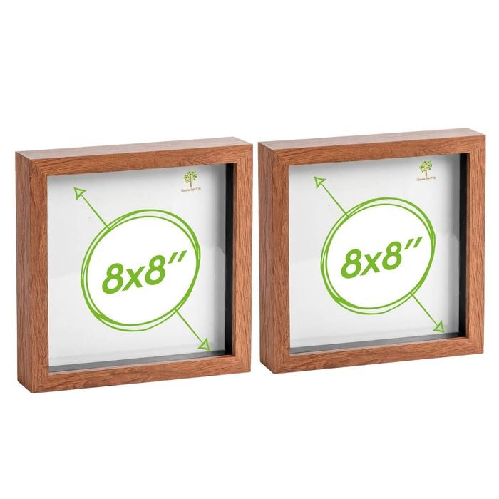 Nicola Spring Acrylic 3d Box Photo Frames - 8" X 8" - Pack Of 2