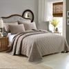 Quilted King/Super King Size Cotton Coverlet Bedspread Set Clover Brown