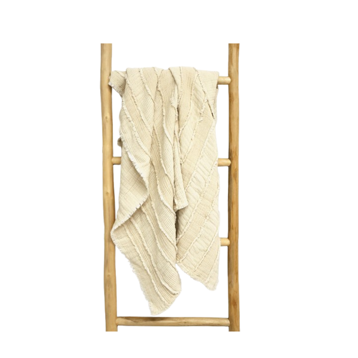 Luxurious Coogee Cotton Throw Blanket White
