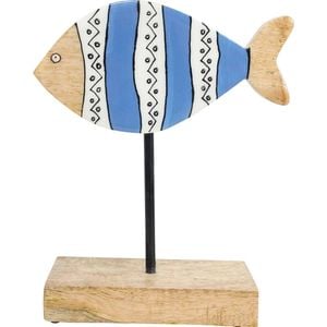 LVD Santa Fe Wooden Metal Decoy Fish Decoration 16x6x20cm Blue/White