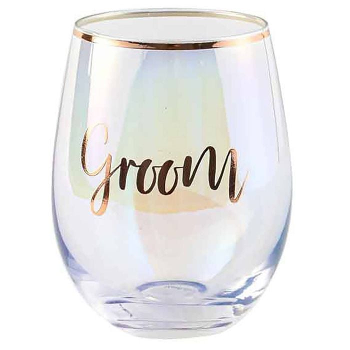 Groom Stemless Wine Rose Gold 600 ml Drinking Cup