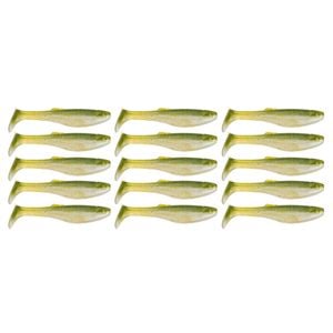3x 5PK 4In Rapala Crush City Heavy Plastic Paddle Tail Lures - Pearl Watermelon