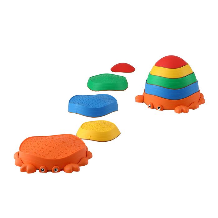 Keezi Kids 5 Piece Balance Stepping Stones with Crab Storage Base