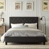 Istyle Chester Queen Bed Frame Fabric Charcoal