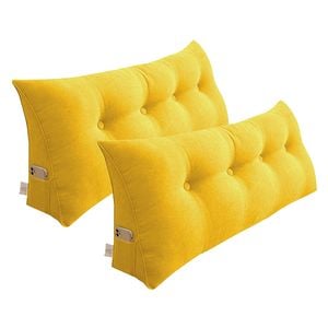 SOGA 2x 120cm Yellow Wedge Bed Pillows
