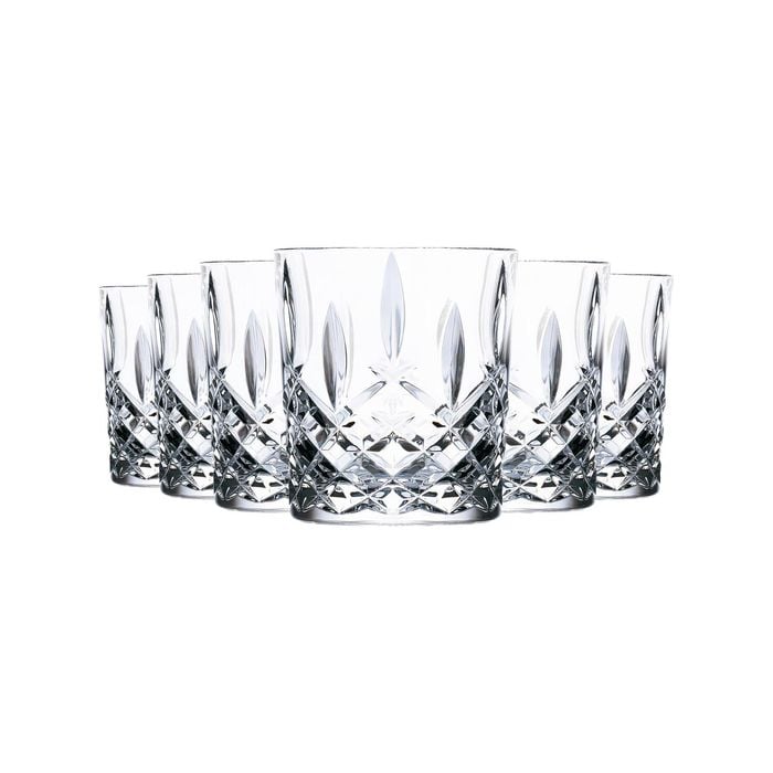 RCR Crystal Orchestra Cut Glass DOF Double Old Fashioned Whiskey Glasses Tumblers Set - 340ml - Pack of 12