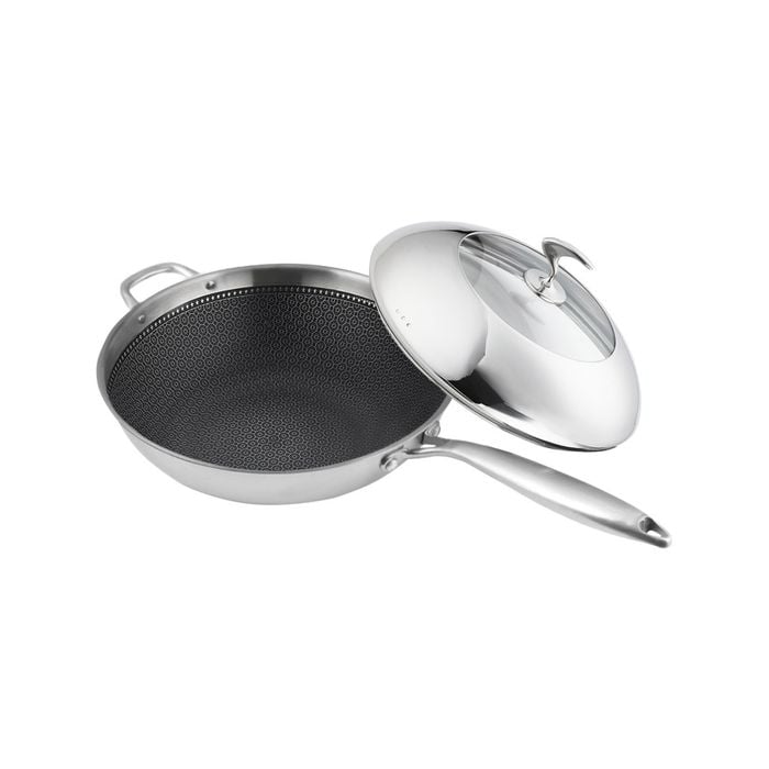 SOGA 32cm Non-Stick Fry Pan with Helper Handle & Lid