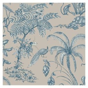 Wallpaper Trader Moa Jungle Wallpaper Roll 10.05m X 53cm, Indigo Blue