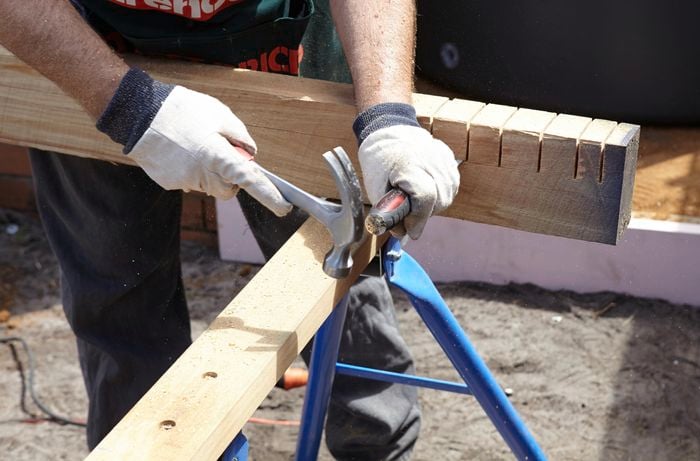 DIY Step Image - How to build a timber screen . Blob storage upload.