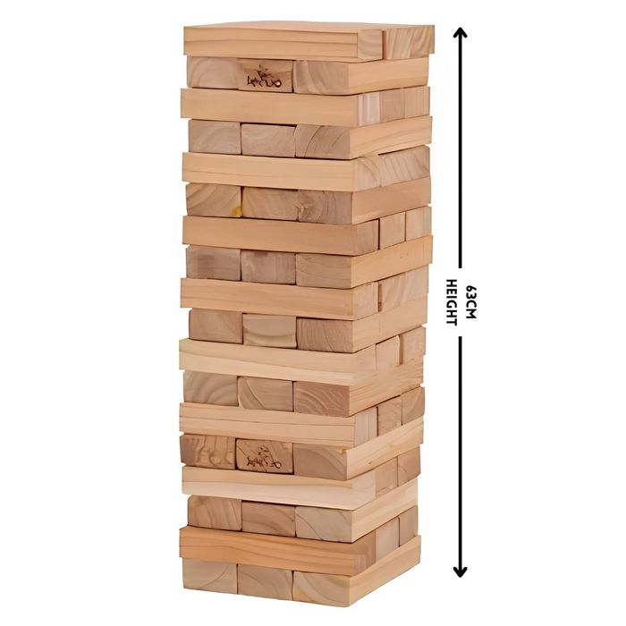 54 Piece Giant Jenjo Outdoor Wooden Block Game 63cm