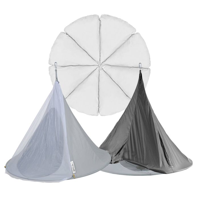 Vivere Accessory Set for Single Cacoon - Cushion, cover and bug net for hanging cacoon chair