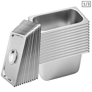 SOGA 12X 1/3 GN Pan 15cm With Lid – Stainless Steel